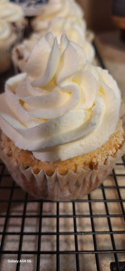 Blueberry Jumbo Muffins with a Lemon Buttercream Filling and Topping.